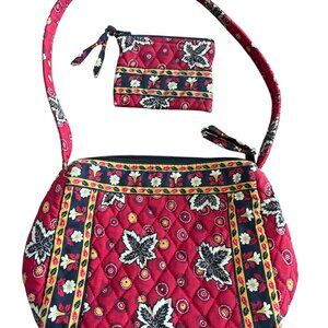 Vera Bradley Red Leaf Print Fall Shoulder Bag Set